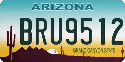 AZ license plate BRU9512