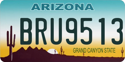 AZ license plate BRU9513