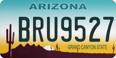 AZ license plate BRU9527