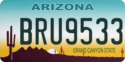 AZ license plate BRU9533