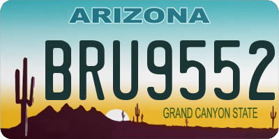 AZ license plate BRU9552