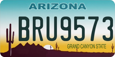 AZ license plate BRU9573