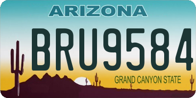 AZ license plate BRU9584