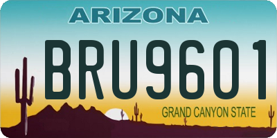 AZ license plate BRU9601