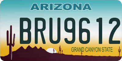 AZ license plate BRU9612