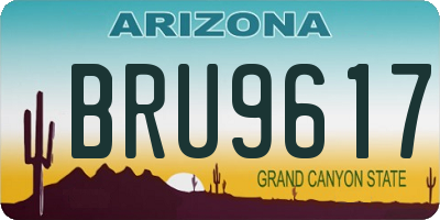 AZ license plate BRU9617