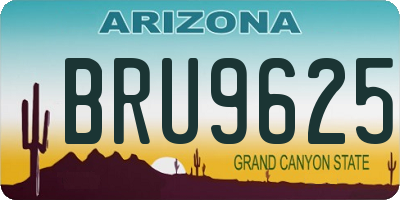 AZ license plate BRU9625