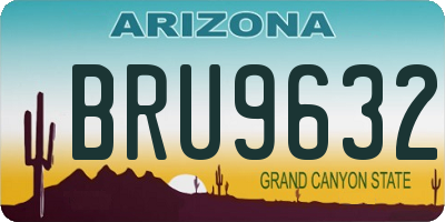 AZ license plate BRU9632