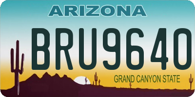 AZ license plate BRU9640
