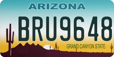 AZ license plate BRU9648