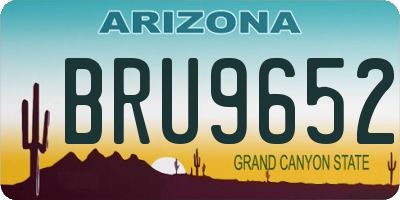 AZ license plate BRU9652
