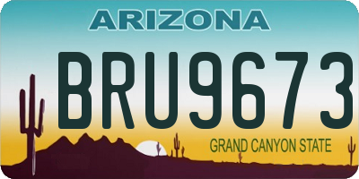 AZ license plate BRU9673