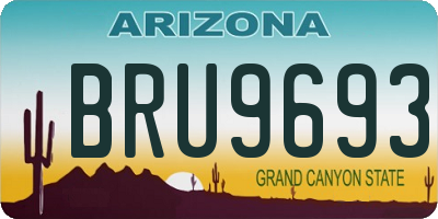 AZ license plate BRU9693