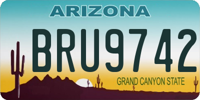 AZ license plate BRU9742