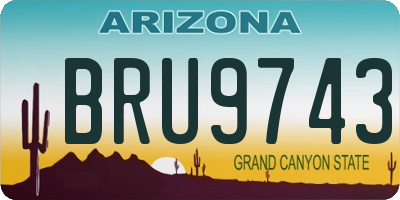 AZ license plate BRU9743