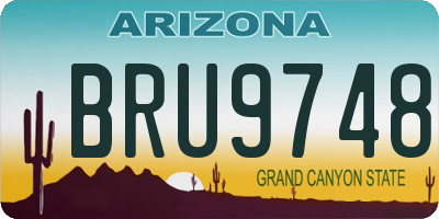 AZ license plate BRU9748