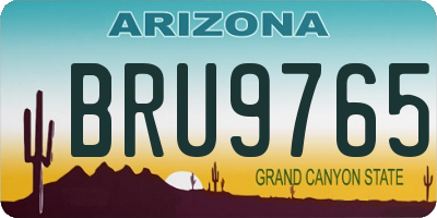 AZ license plate BRU9765