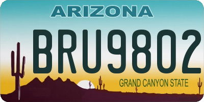 AZ license plate BRU9802