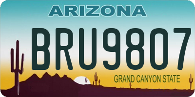 AZ license plate BRU9807