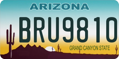 AZ license plate BRU9810