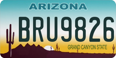 AZ license plate BRU9826