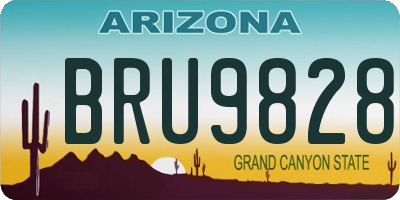 AZ license plate BRU9828