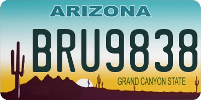 AZ license plate BRU9838