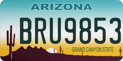 AZ license plate BRU9853