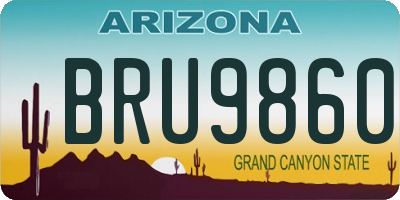 AZ license plate BRU9860