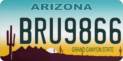 AZ license plate BRU9866