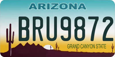 AZ license plate BRU9872