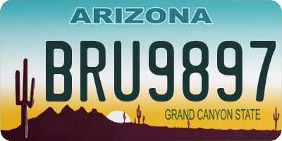 AZ license plate BRU9897