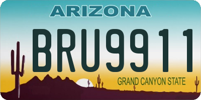 AZ license plate BRU9911