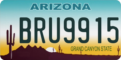 AZ license plate BRU9915