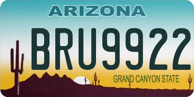 AZ license plate BRU9922