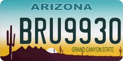 AZ license plate BRU9930