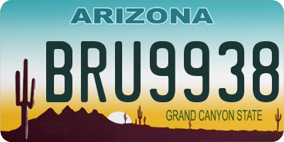 AZ license plate BRU9938