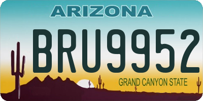 AZ license plate BRU9952