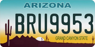 AZ license plate BRU9953