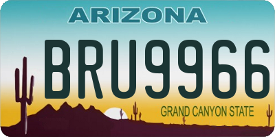 AZ license plate BRU9966