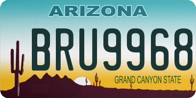AZ license plate BRU9968