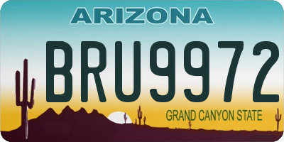 AZ license plate BRU9972