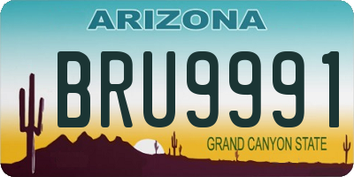 AZ license plate BRU9991