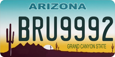 AZ license plate BRU9992
