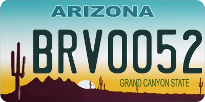 AZ license plate BRV0052