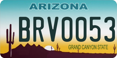 AZ license plate BRV0053