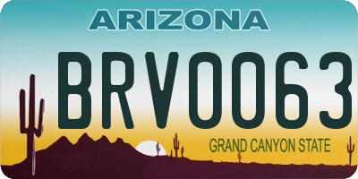 AZ license plate BRV0063