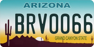AZ license plate BRV0066