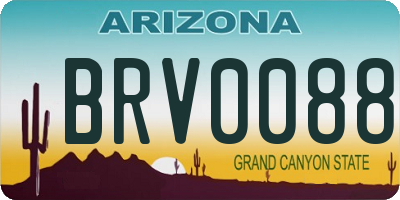 AZ license plate BRV0088