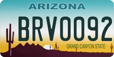 AZ license plate BRV0092